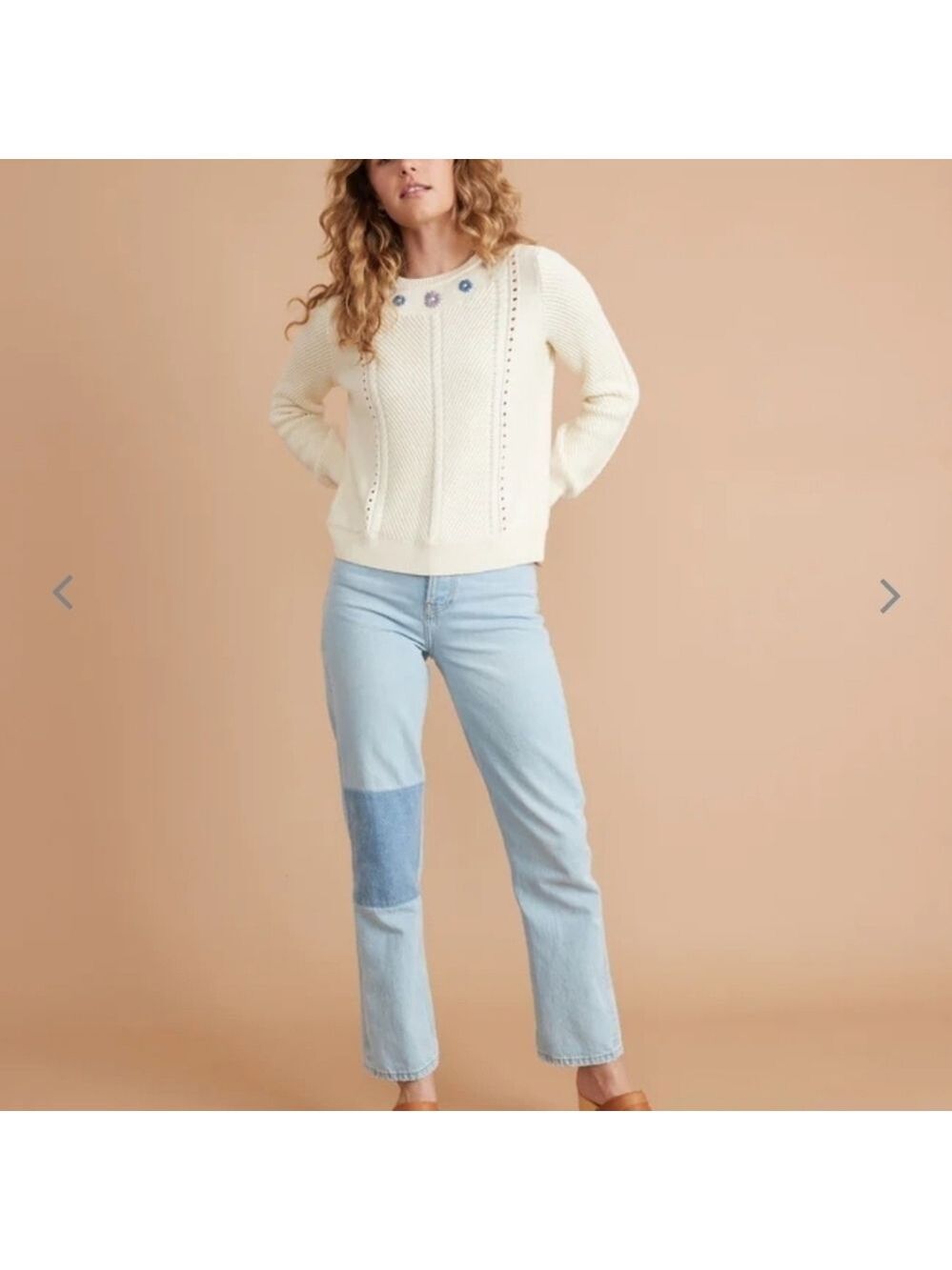 Marine layer Jada Crewneck Sweater in Ivory - Picture 7 of 8